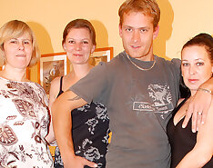 This lucky dude fucks three older women