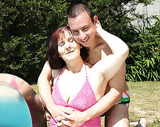 Horny mature slut fucking her toy boy
