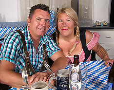 Big breasted mature waitress fucking at the Oktoberfest