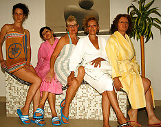 Naked mature women relaxing and unwinding