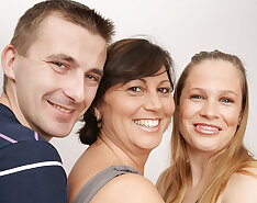 Horny housewife and hot MILF in threesome
