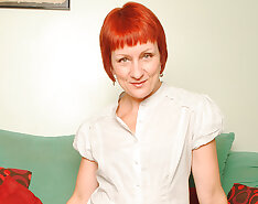 Sexy British redhead playing with herself