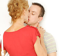 Naughty housewife sucking and fucking hard
