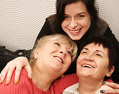 Two mature lesbians pleasing a hot young lesbian babe Porn Pics